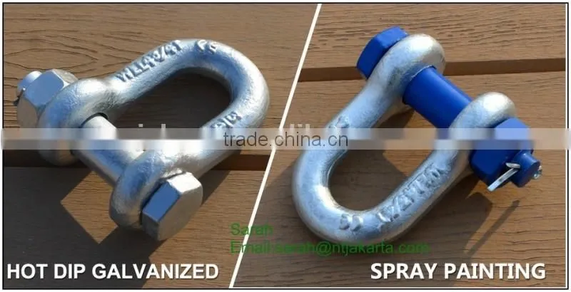 US Type Bolt and Nut Steel Drop Forged Safety Chain Shackle for sales
