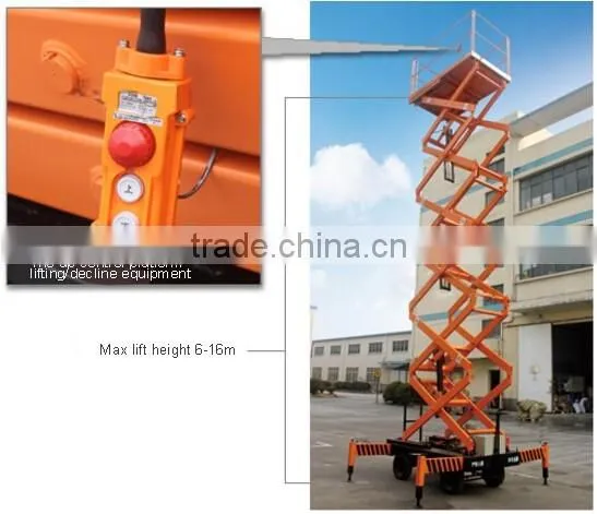 Self propelle Aluminum 6m - 16m Scissor Mobile aerial work platform