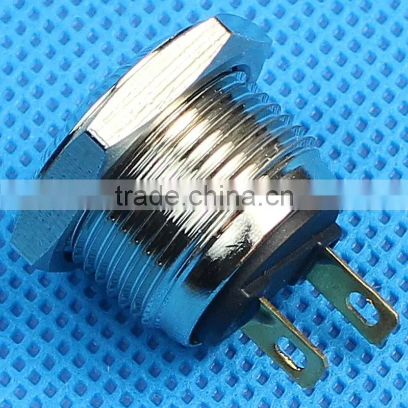 16mm flat head metal push button
