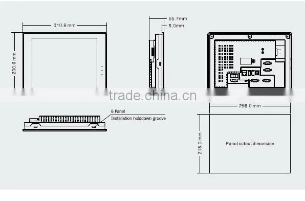 MT5520T-DP 10.4" TFT 640X480 pixels 2 CCFL USB /Serial port hmi touch screen panel HMI