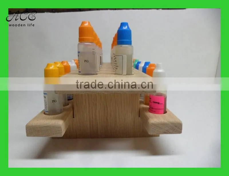 E-cig juice bottle wood holder