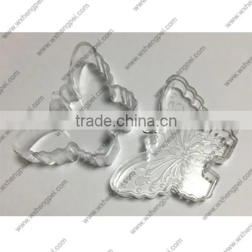 Cleverish portable cute transparent butterfly plastic storage jewelry wedding box kit