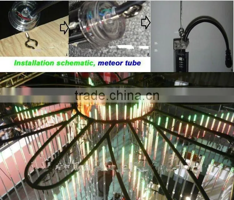 led meteor shower tube lighting for nightclub decor