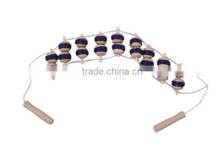 Wooden Wheel Body Back Waist Care Roller Massager