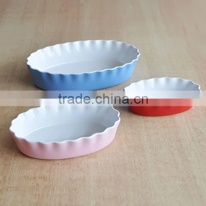 hear-shape ceramic baking dish tray,Ceramic Baking Pan with solid color,Ceramic bakeware casserole