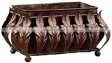 metal antique wood finished home decor planter for sale