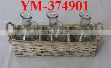 willow candle holder with beautiful glass