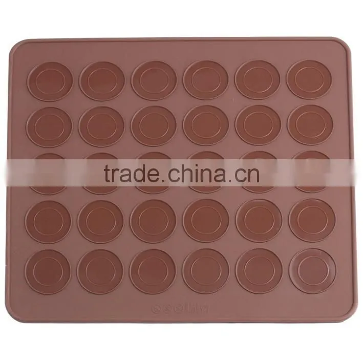 Practical 30-cavity Oven Baking Pastry Mould Silicone Macaron Sheet Mat