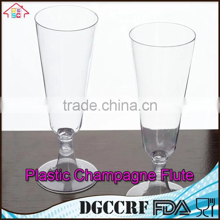 NBRSC Promotional Disposable party Plastic champagne goblet flute wine glasses