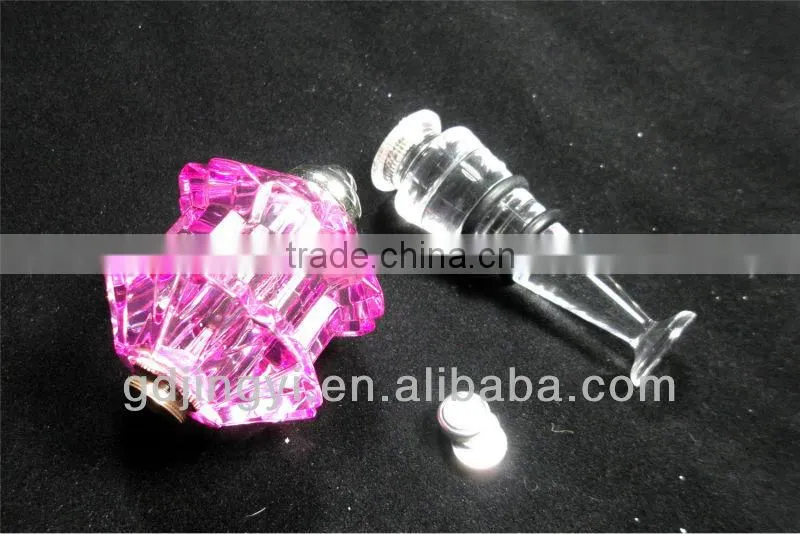 2014 gem shaped plastic wine bottle stoppers with LED lights