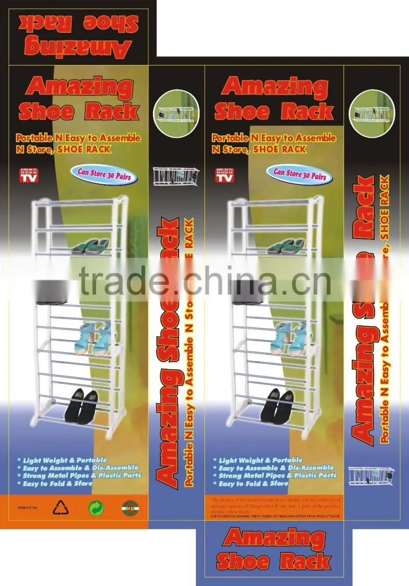 30 Pairs plastic Storage Organiser 10 Tiers Shoe Rack Stand Easy to Assemble
