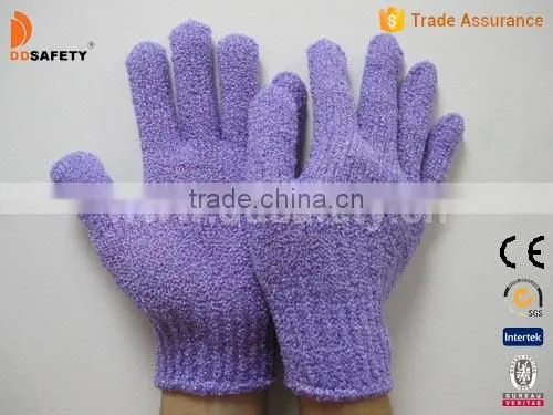 DDSAFETY Violet Nylon Polyester Shower Hloves Safety Gloves