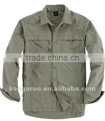 Men's 100% cotton poplin casual shirt with long sleeve