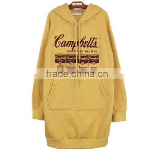 Women Casual Long Pattern Thicken Fleeces Hoodies