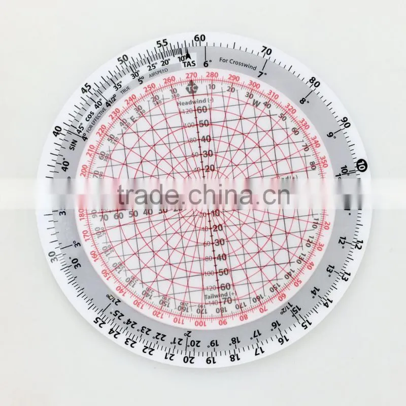 CYA Brand plastic round flight calculation wheel aviation plotter for pilot training one pcs per leather bag packing #E6B-Circ