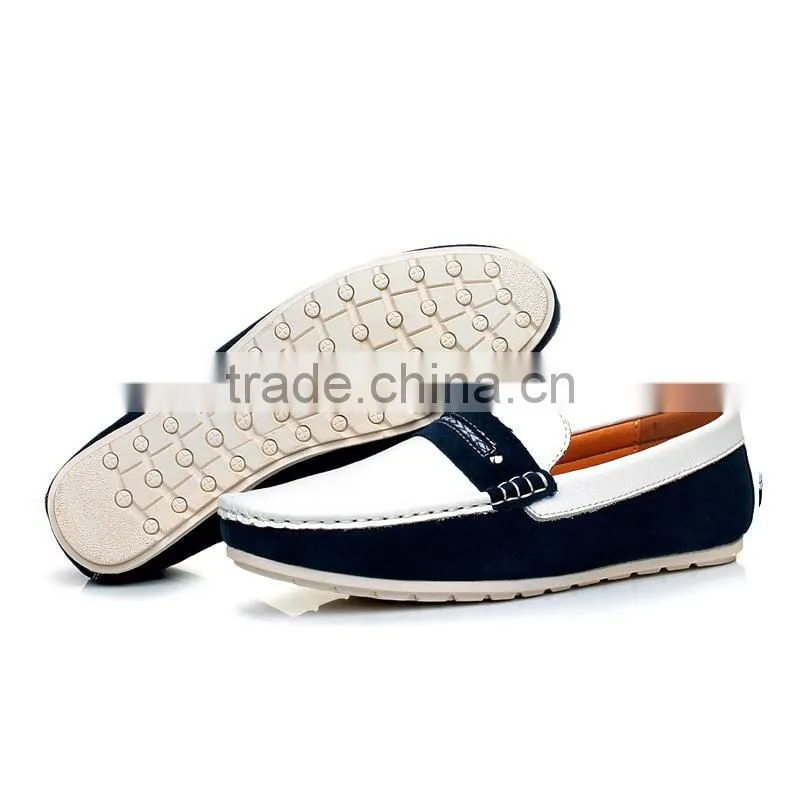 male casual shoes fashion new model style from china factory, high quality men casual peas shoes sample with leather