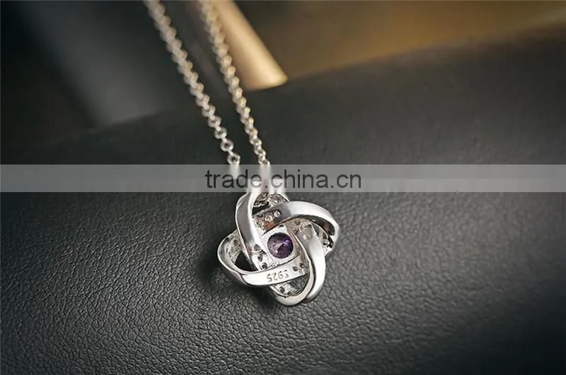 2017 new fashion hollow flower CZ pendant necklace jewelry Eternal Lucky Star Necklace