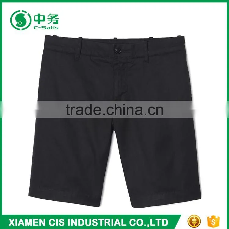 2017 high quality cotton spandex black bermuda shorts for men