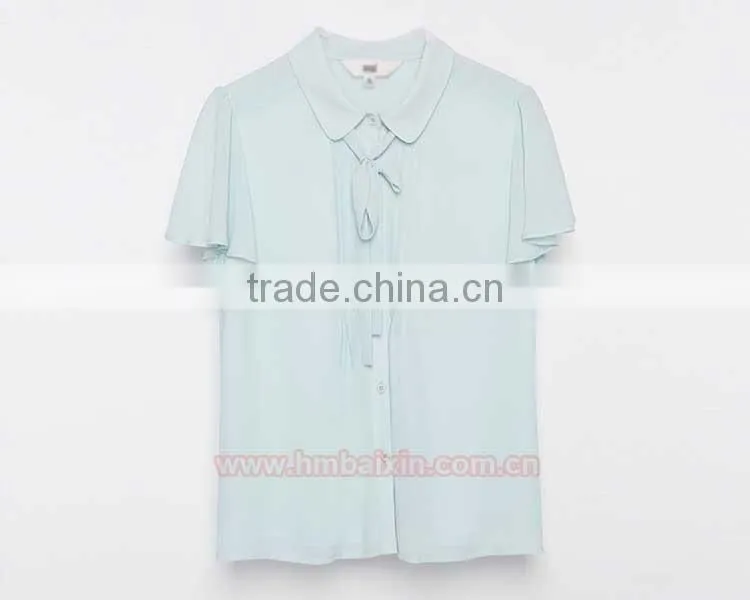 custom ladies white blouses/ fashion blouses design/ custom blouse garment supplier