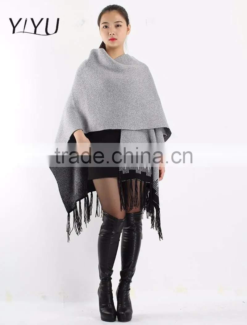 2017 Autumn New Women's Elegant Socialite Cashmere Tassel Cardigan Sweaters Batwing Sleeves Scarf Cape Outwear Good Quality