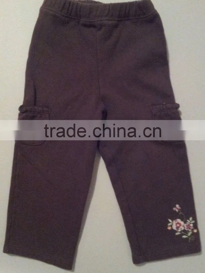Girls Baby Toddler Flowered Shirt and Brown Pants Manufactuer