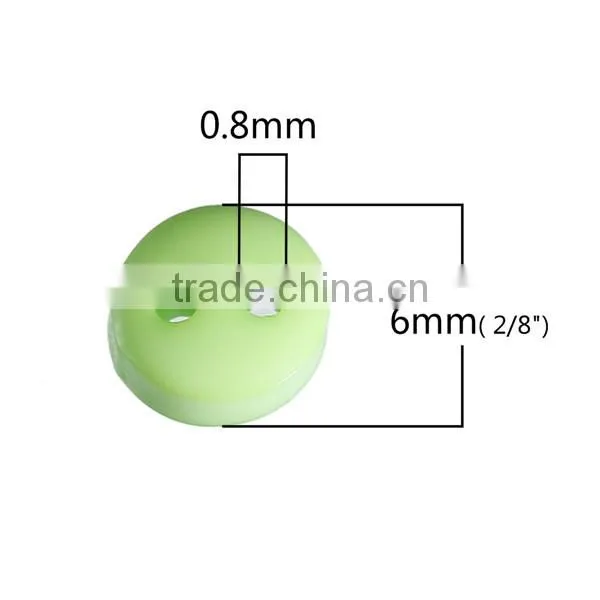 Resin Sewing Buttons Scrapbooking 2 Holes Round Green 6mm Dia