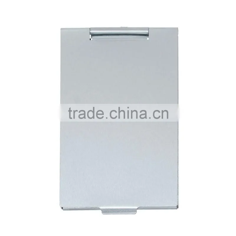 Cheap Wholesale Cosmetic Rectangle Foldable Silver Tone Make Up Pocket Mirror
