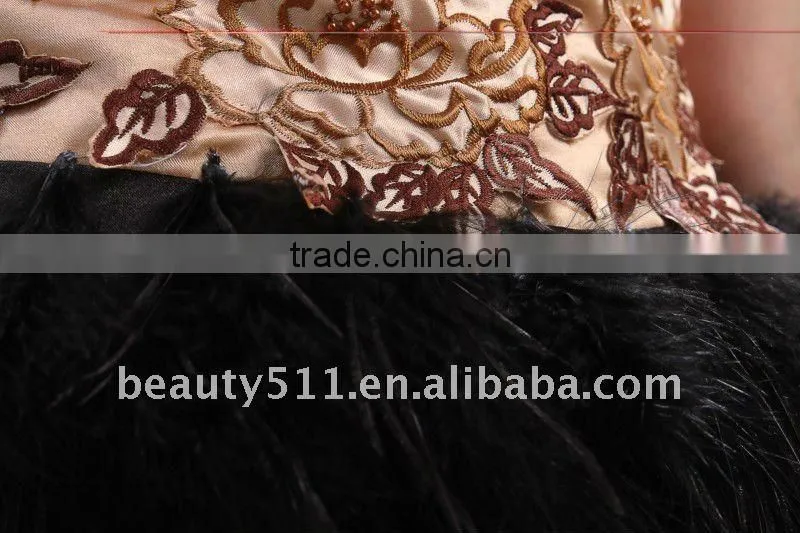 new party dress prom evening dress New Design One Shoulder Appliqued Short Feather Cocktail Dress AS031