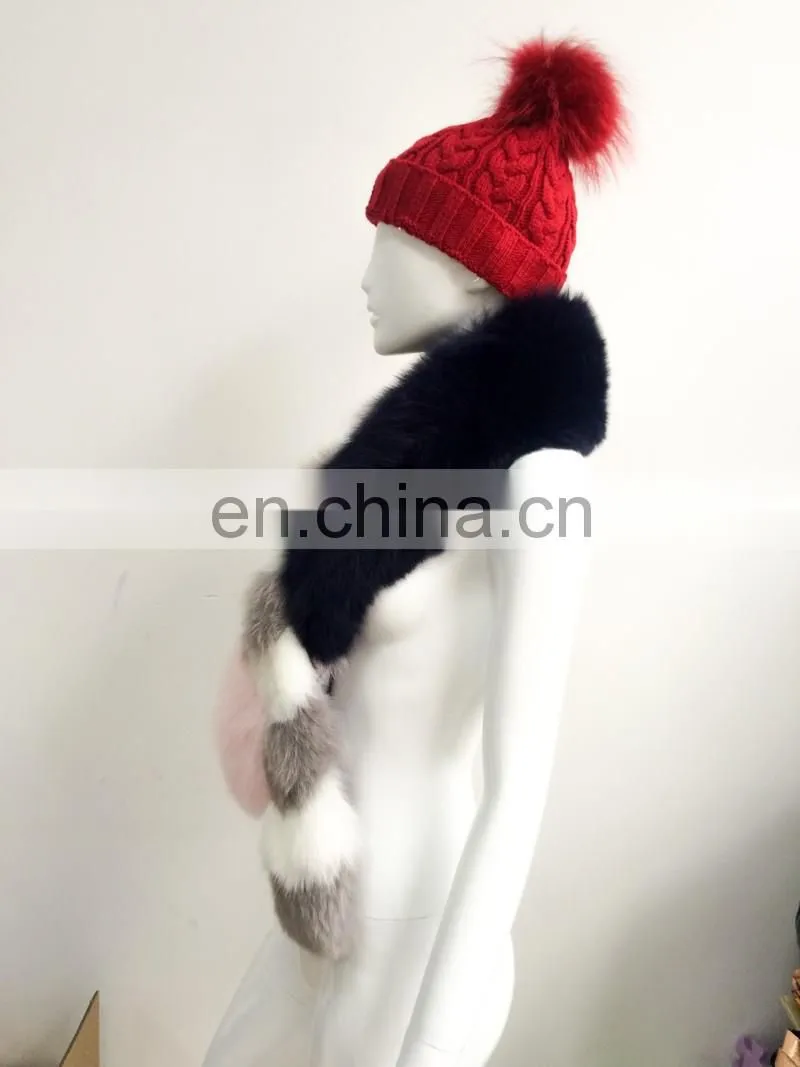 High Quality Nice Real Fox Fur Luxury Scarf
