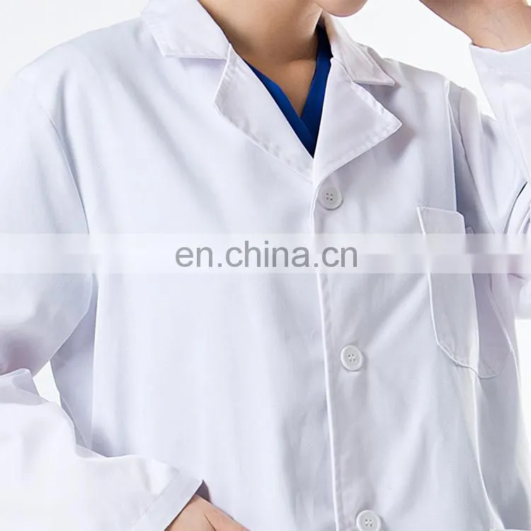white women's 65%polyester 35%cotton lab coat