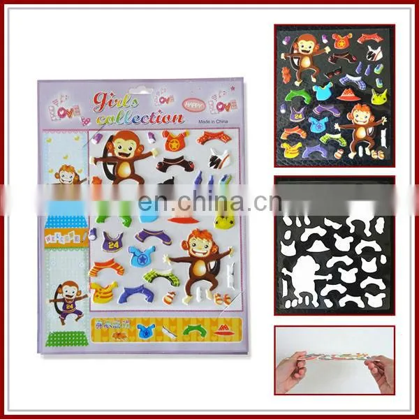 Kids cute puffy animal wall stickers