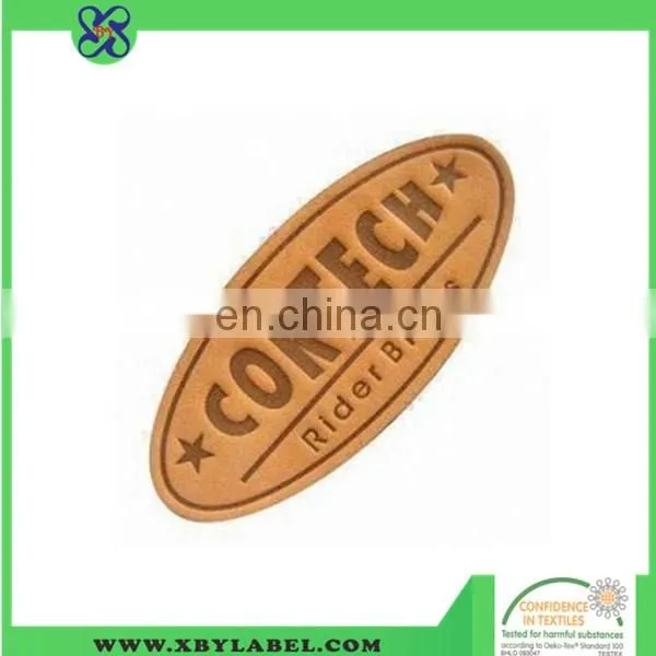 Triangle shape leather label for jeans patch/ metal label clothes