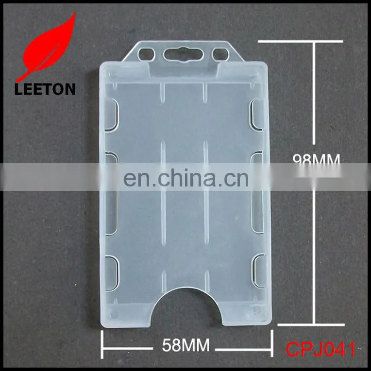 Factory supply two sided vertical rigid ID badge holder