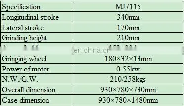 Small surface grinding machine model MJ7115 with CE Standard