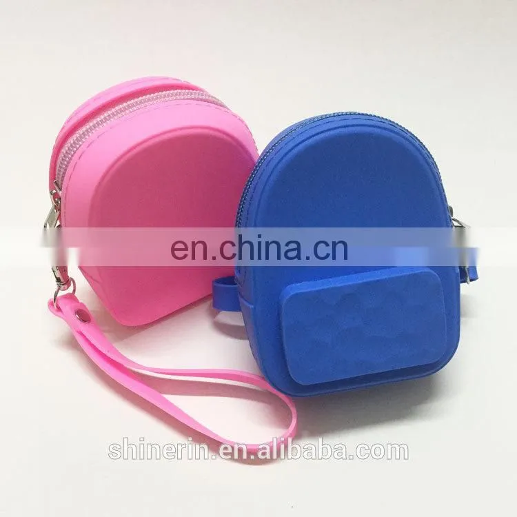 Women'Promotion Gift Silicone Coin Bag Young Ladies Wallet Creative small backpack coin purse