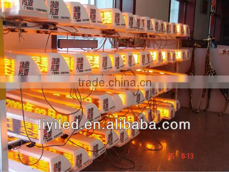 high resolution GPRS 3G 4G 192*64 outdoor full color P5 advertising led taxi roof sign