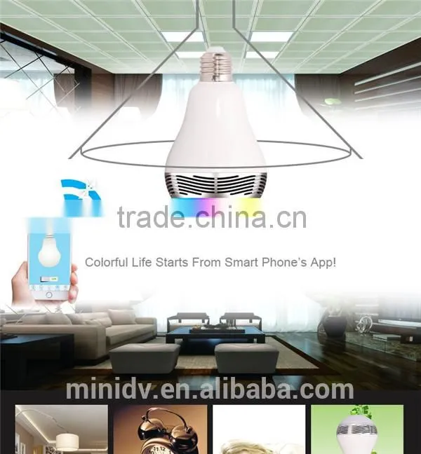 AC100-240V Working Voltage E27/B22 Base RGBW LED Bluetooth Bulb Speaker with Free Controlling APP for Android & IOS Smartphones