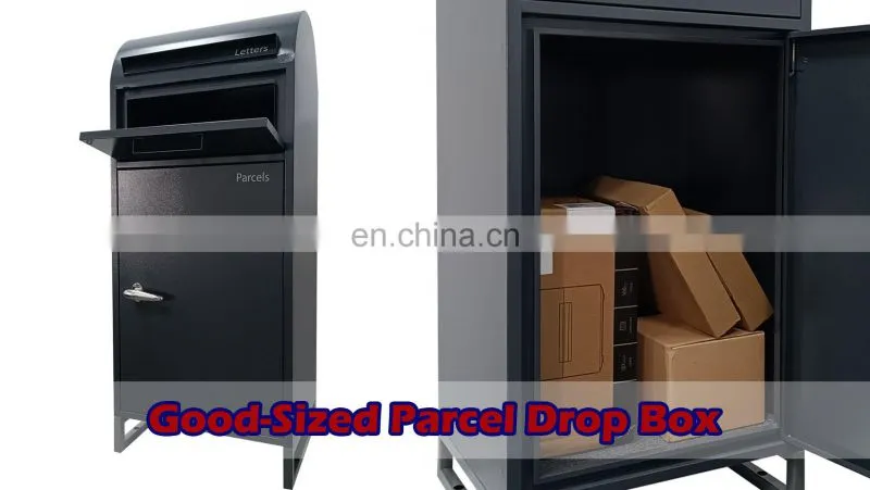Factory direct Drop & metal outdoor parcel delivery box Freestanding Locking Parcel Drop Box