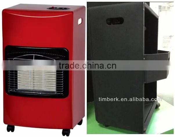 Free standing home gas heater with tip-over switch