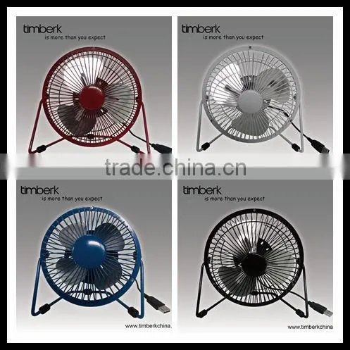 usb metal desk fan red color
