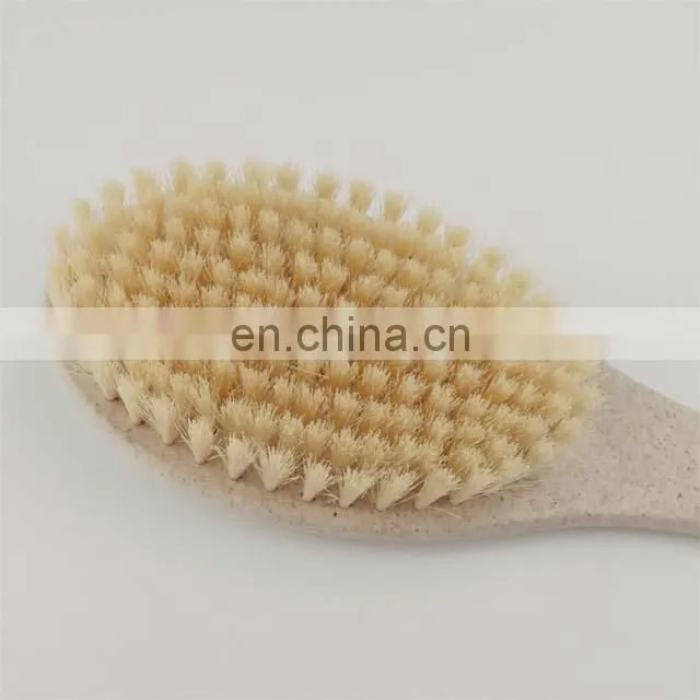 Custom Logo Exfoliating Long Handle Wheat Straw Body Brush Back Shower Brush