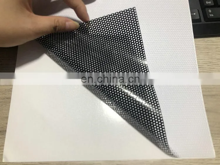 Matte surface micro perforated vinyl window film covering one way vision for advertising