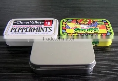 small hinged candy tin box