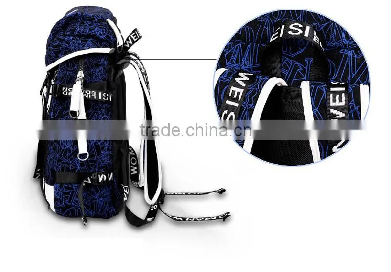 Wholesale custom canvas hiking school bags travel printed laptop school bag backpack