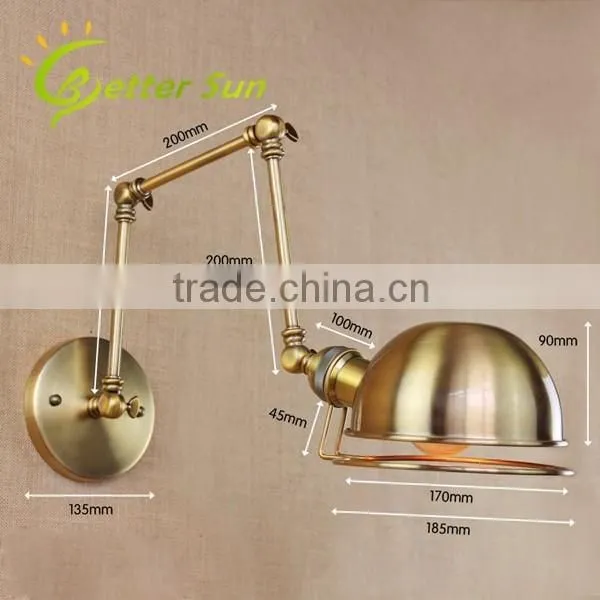 Fotis Industrial Loft Long Adjustable Swing Arm Wall Sconces