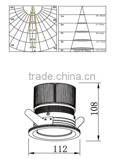 24w square led downlight