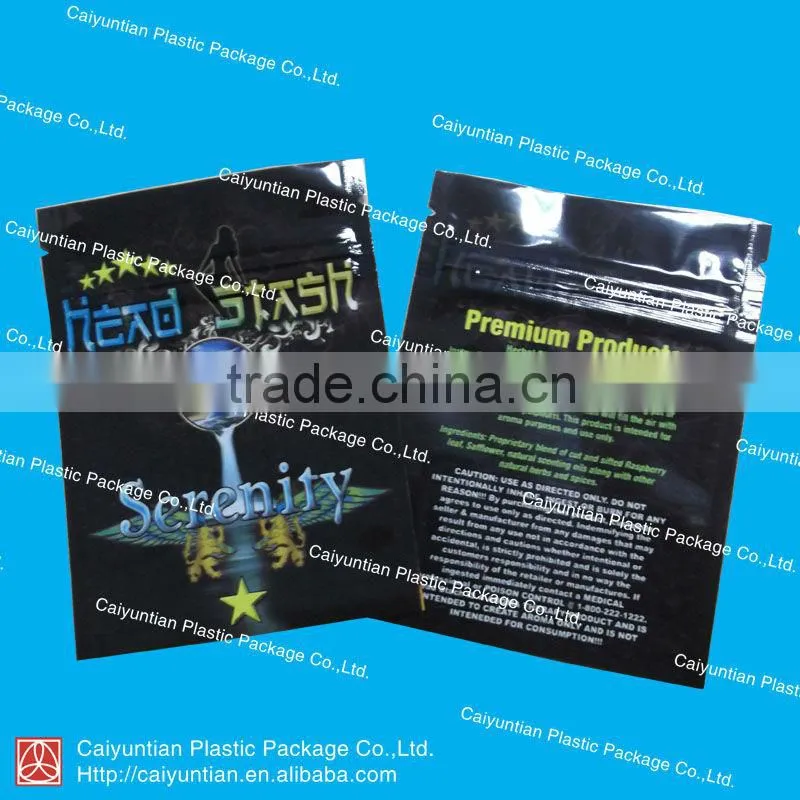 shinning laminated aluminum foil packaging bag with zipper