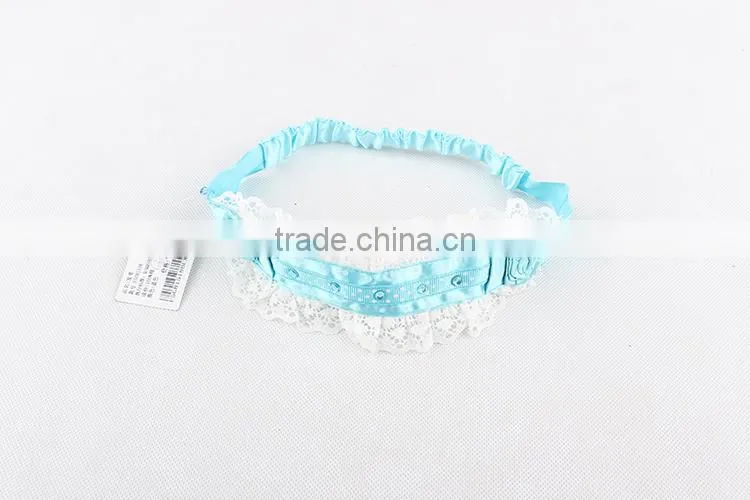 2015 Girl Hair Bands Baby Girl Lace Elastic Headband With Diamante