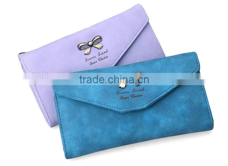 Ladies bowknot purse long style phone hand wallet
