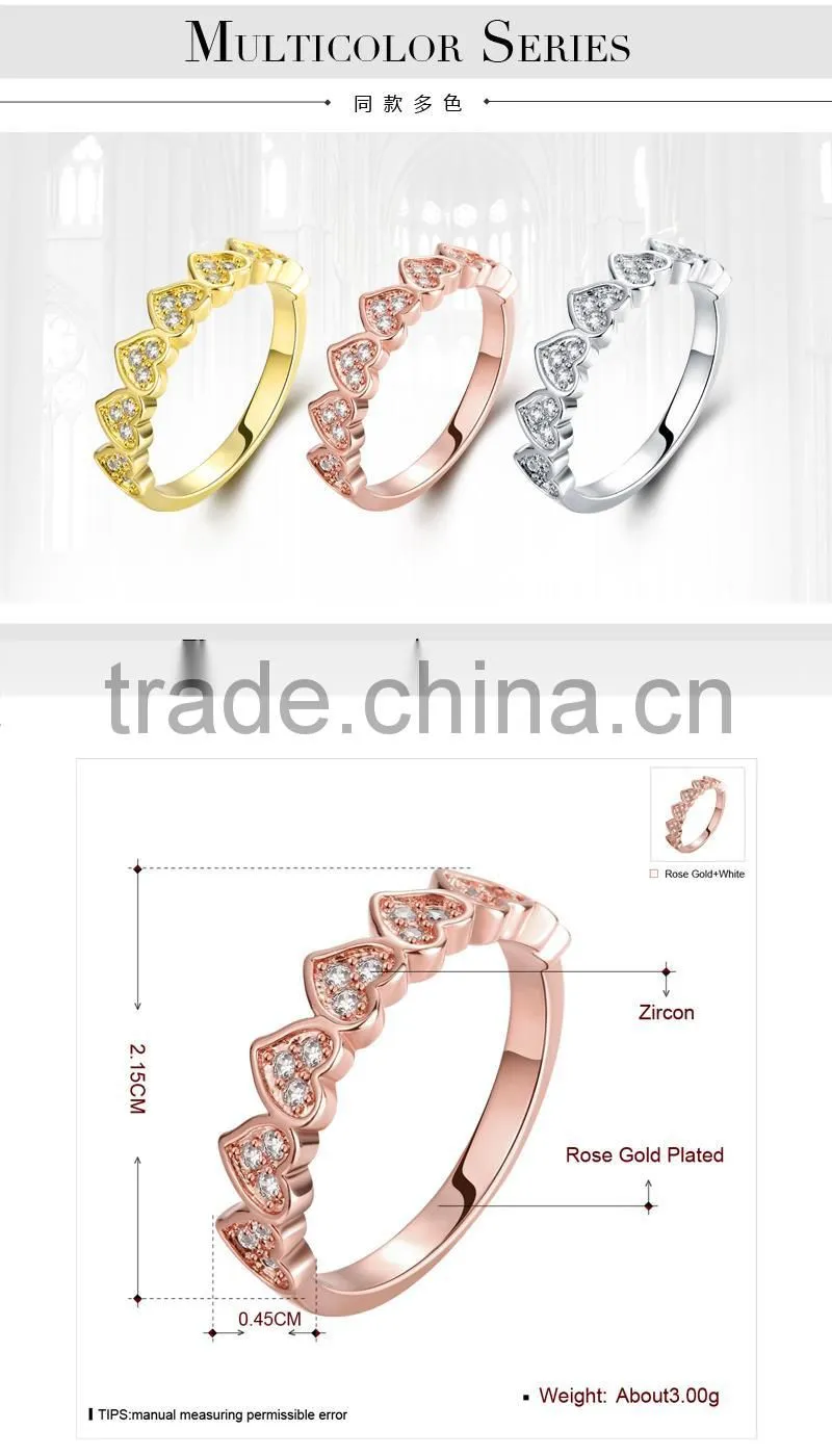 New trend heart love dubai gold ring designs models finger ring for women
